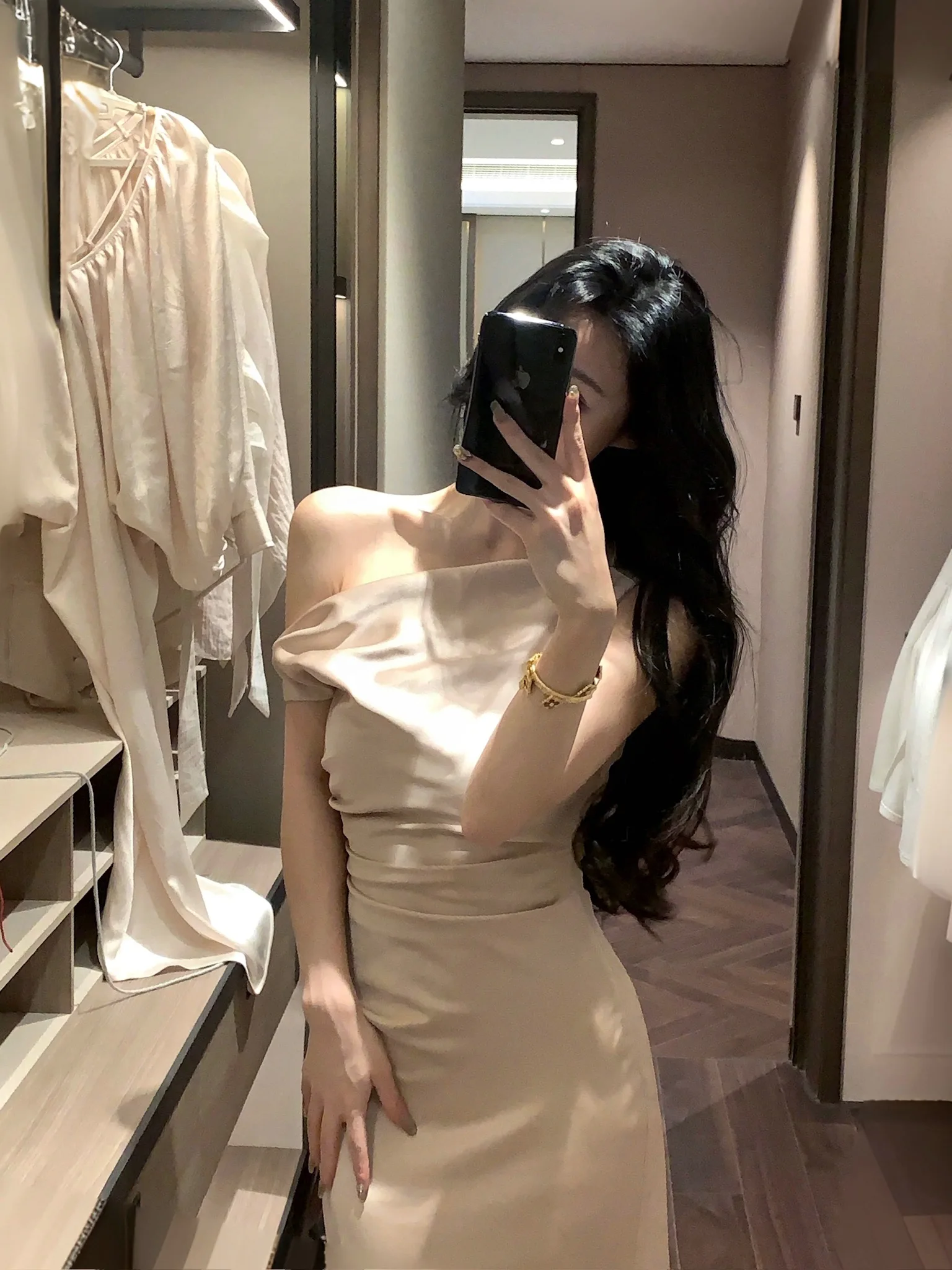 Elegant Bodycon Satin Long Dresses for Women Off Shoulder Solid French Mermaid Wedding Evening Party Dress Prom Robe Vestidos