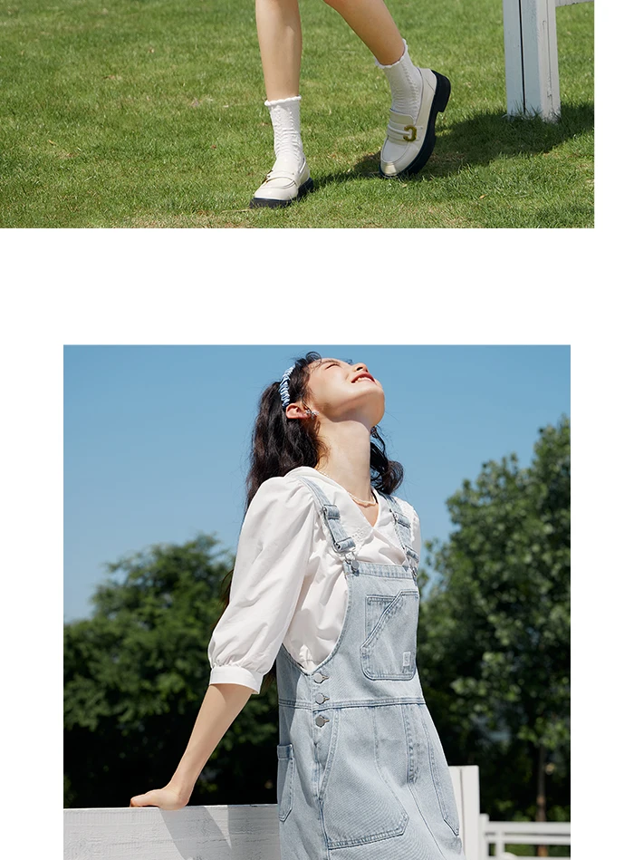 Denim Suspender Dress Women Summer New High-Rise Retro Playful Short Dress