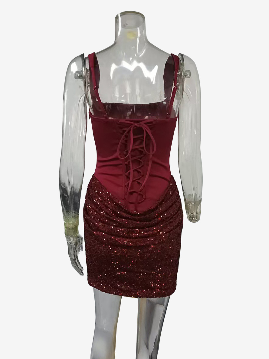 Corset Sequin Sleeveless Bodycon Mini Party Dress For Women 2026