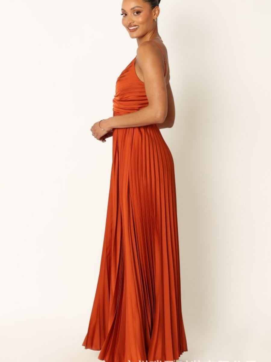 Camisoles Green Formal Dress Crimp Maxi Dresses