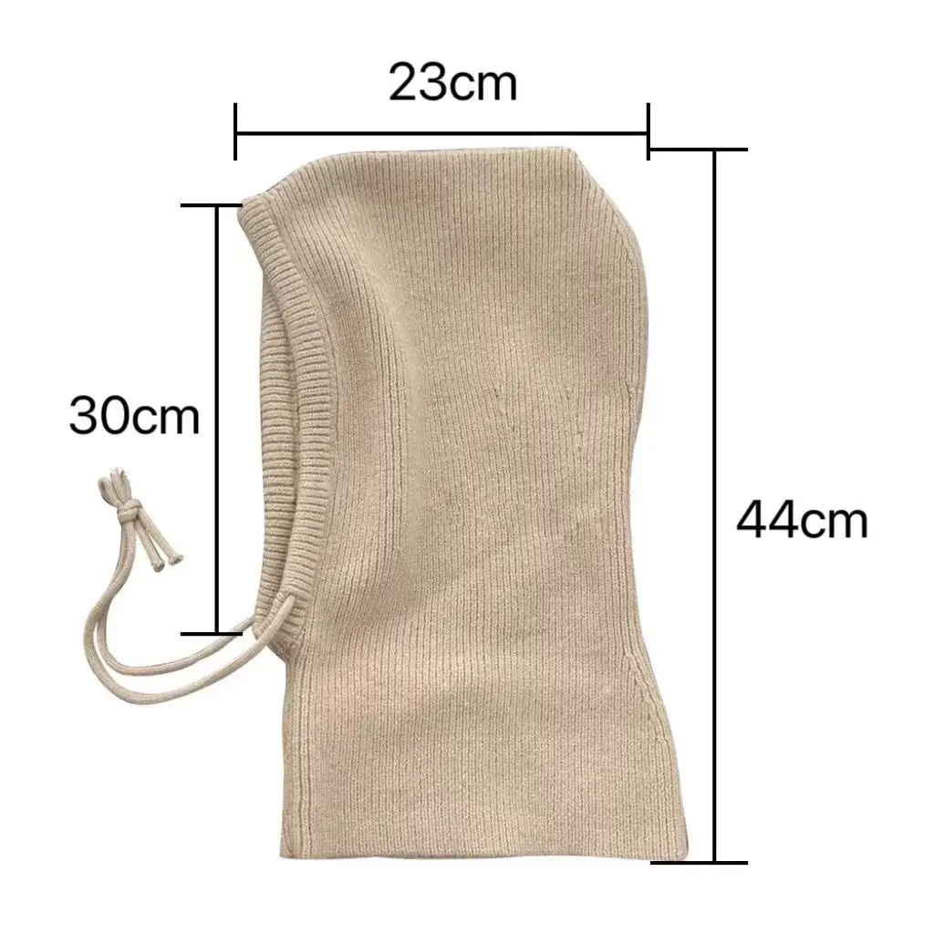 Unisex Knit Scarf Hood Hat Winter Women Faux Cashmere Beanie Bonnet Lady Wool Neck&Face Protect Balaclava Skullies Men Hooded