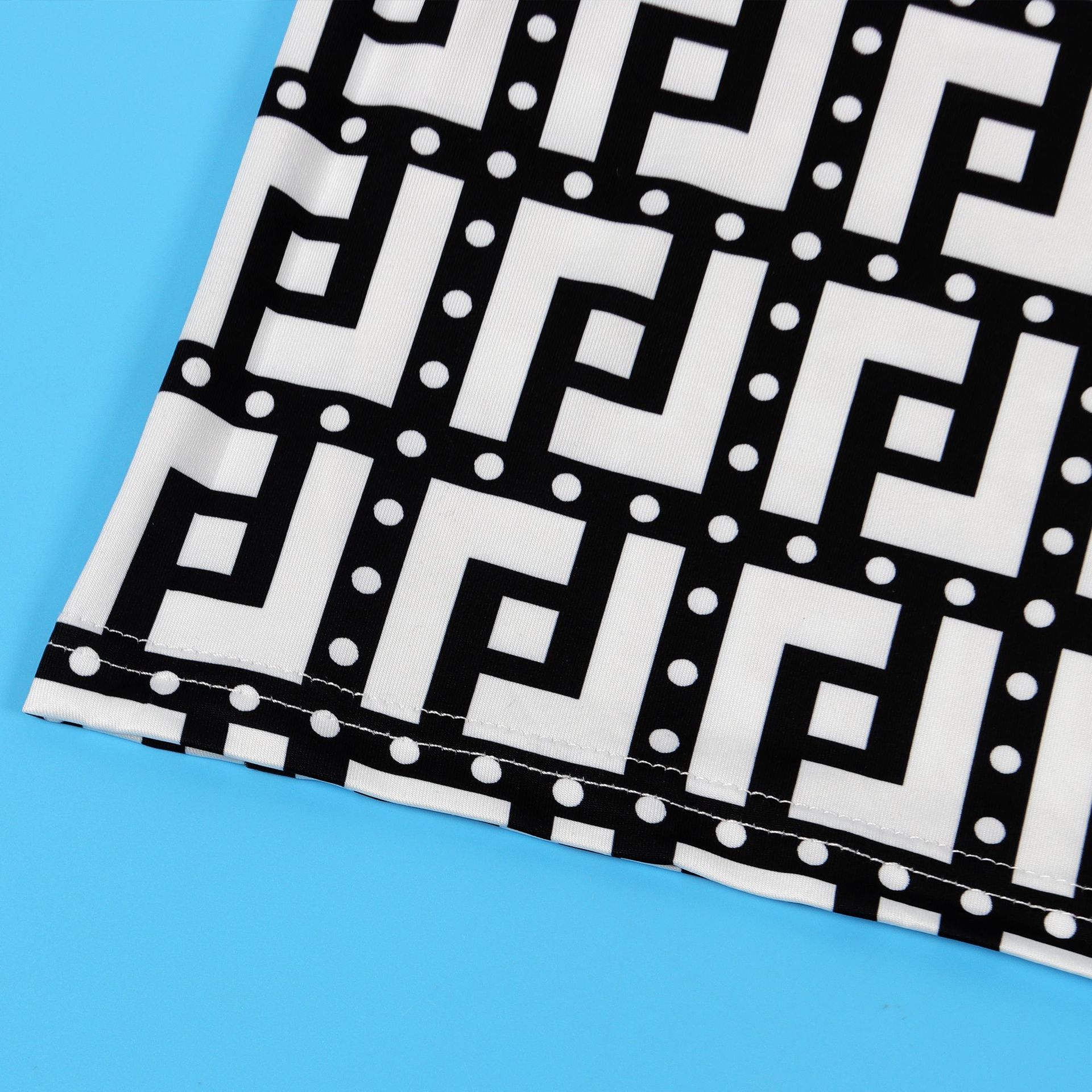 Women Printed V neck Pleating Wide Leg Pants Two Piece Set