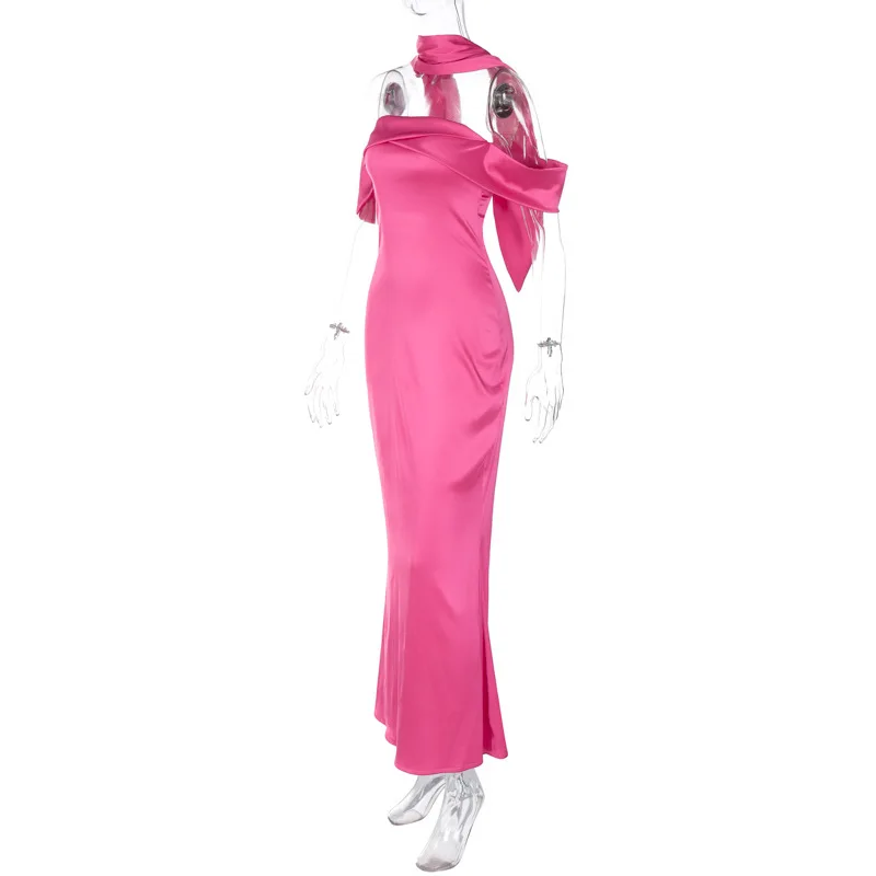 Sexy Backlesss Long Dress For Women Elegant Off Shoulder Sleeveless Dresses Lady Party Temperament Wedding Dress Woman