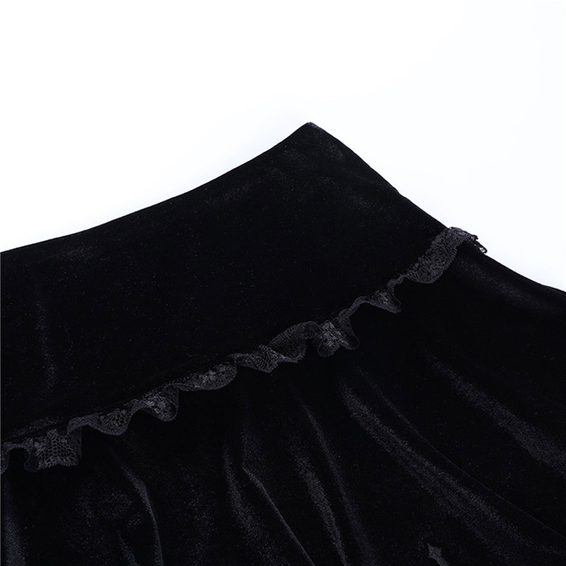 Punk Cross Pattern Mini Skirt Y2K Grunge Gothic Black Lace High Waist Pleated A-line Skirt Vintage Women E-girl Clothes