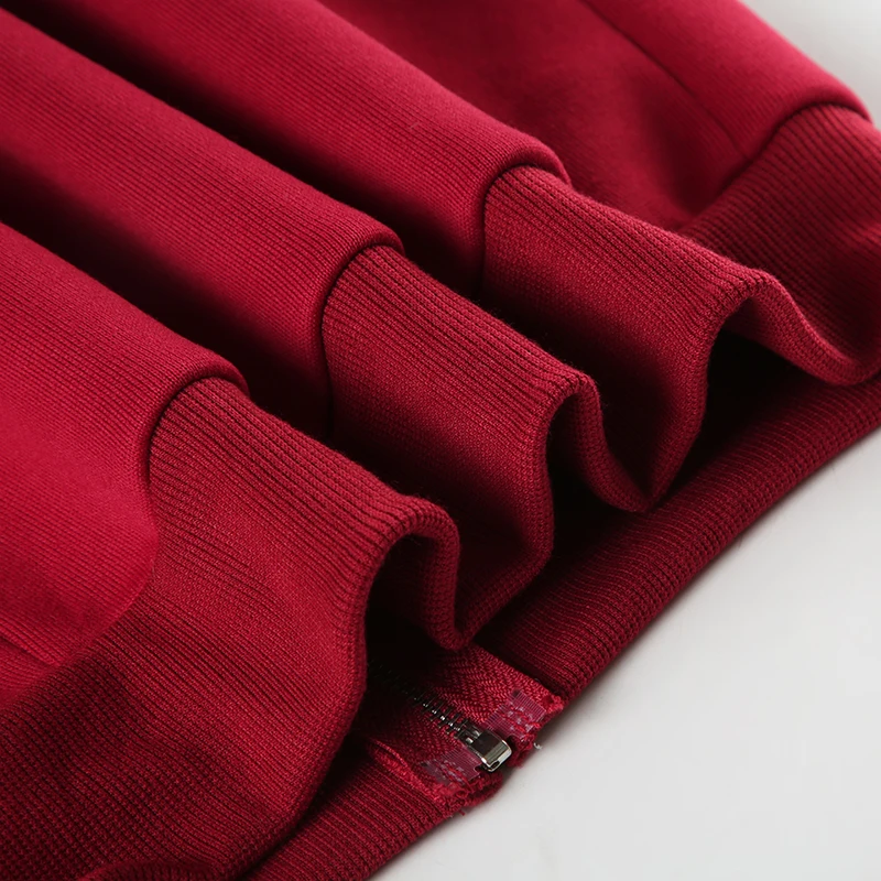 Y2K Fur Trim Hooded Sweatshirt Red Letter Print Zipper Coat with Pocket Women Streetwear Winter 90s Outwear Vintage