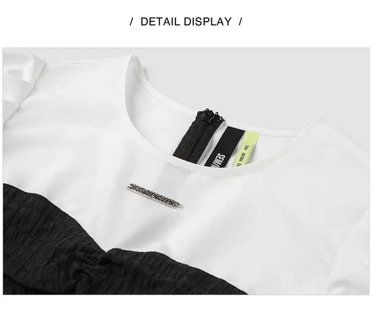 Color Block Little Black Dress Women Elegant And Commute Summer New Gentle Texture Playful Mermaid Hem Short Skirt