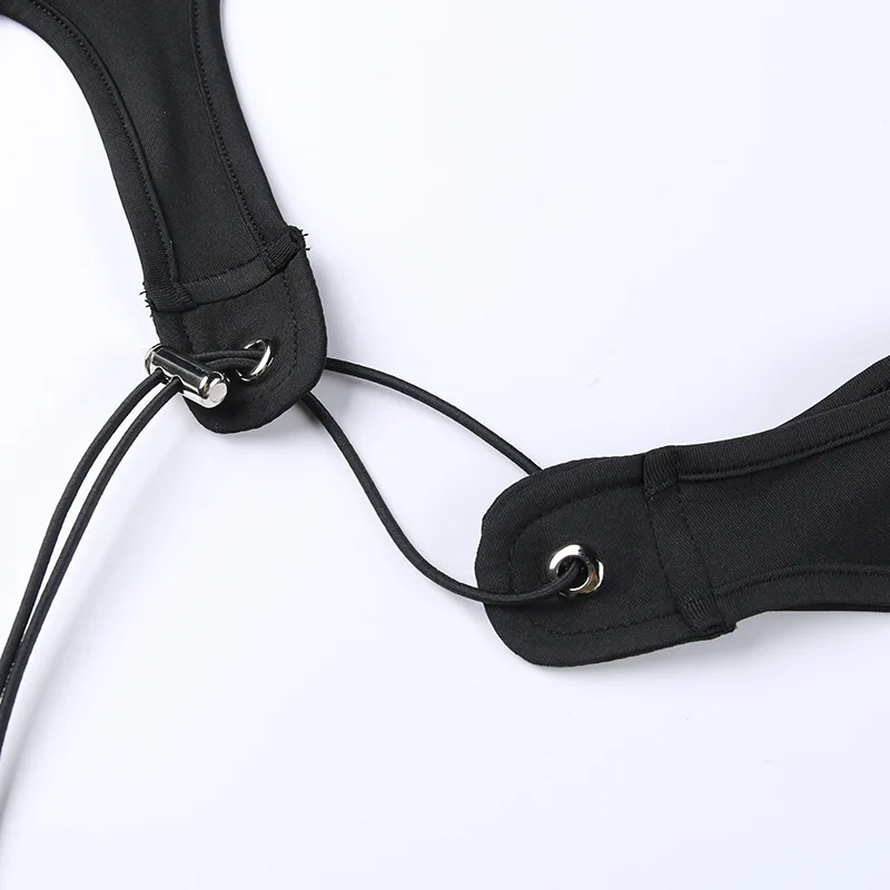 Short Sleeve Bodysuit, Mock Neck Women Y2k Clothes, Hollow Out One-Piece Body Feminino, Lace Up Club Outfits, Sexy Lingerie