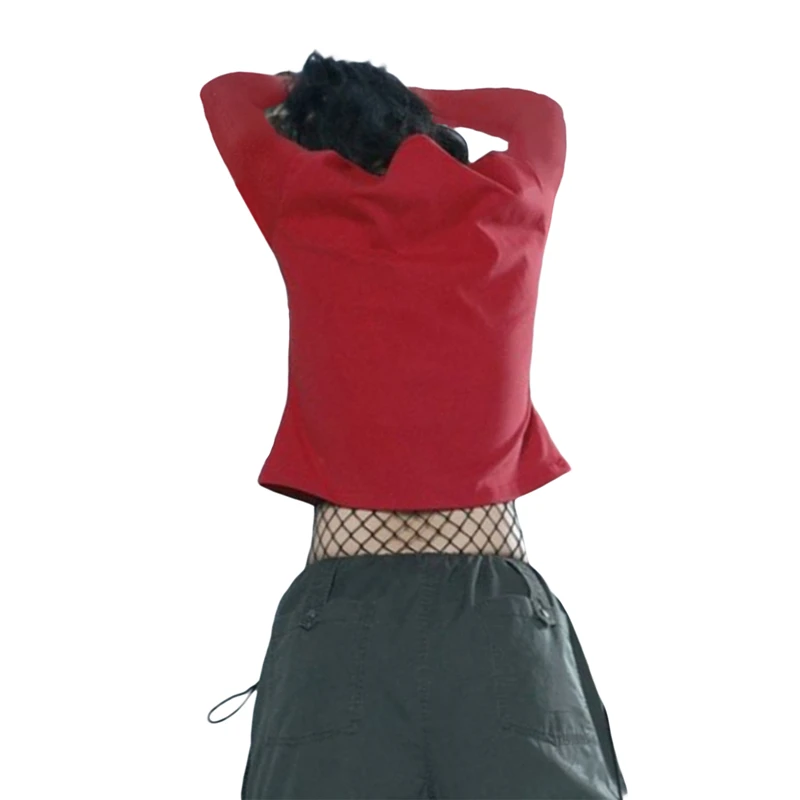 Harajuku Crop Top Japanese Style Star Pattern Round Neck Short Sleeve T Shirts Graphic Tee y2k Women Clothes Streetwear