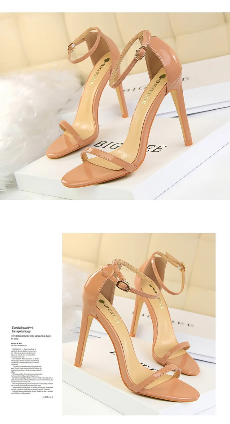Shoes Super High Heels 11cm Women Shoes Patent Leather Woman Pumps Sexy Women Heels Stiletto Open Toe Ladies Shoes 2021