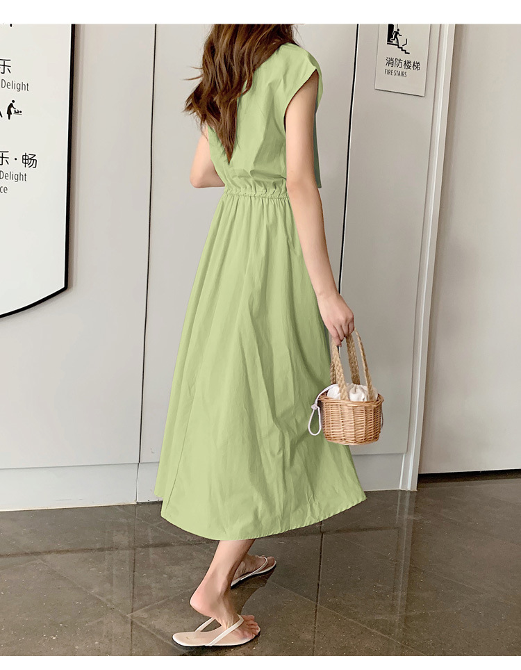 Retro Dress Women Summer Gentle Elegant Can Waist Trimming Loose plus Size Cotton Linen Large Swing Dress