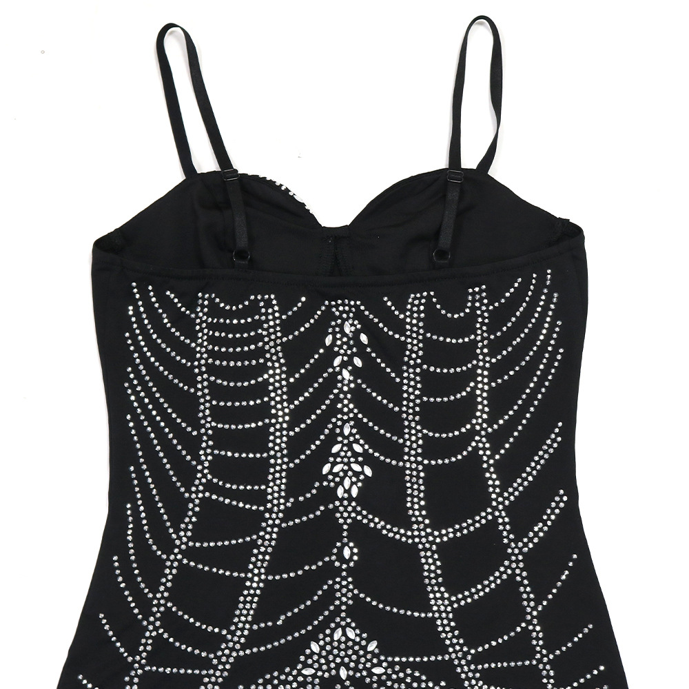 Women Wear Rhinestone Slim Fit Sexy Sheath Split Dress Women