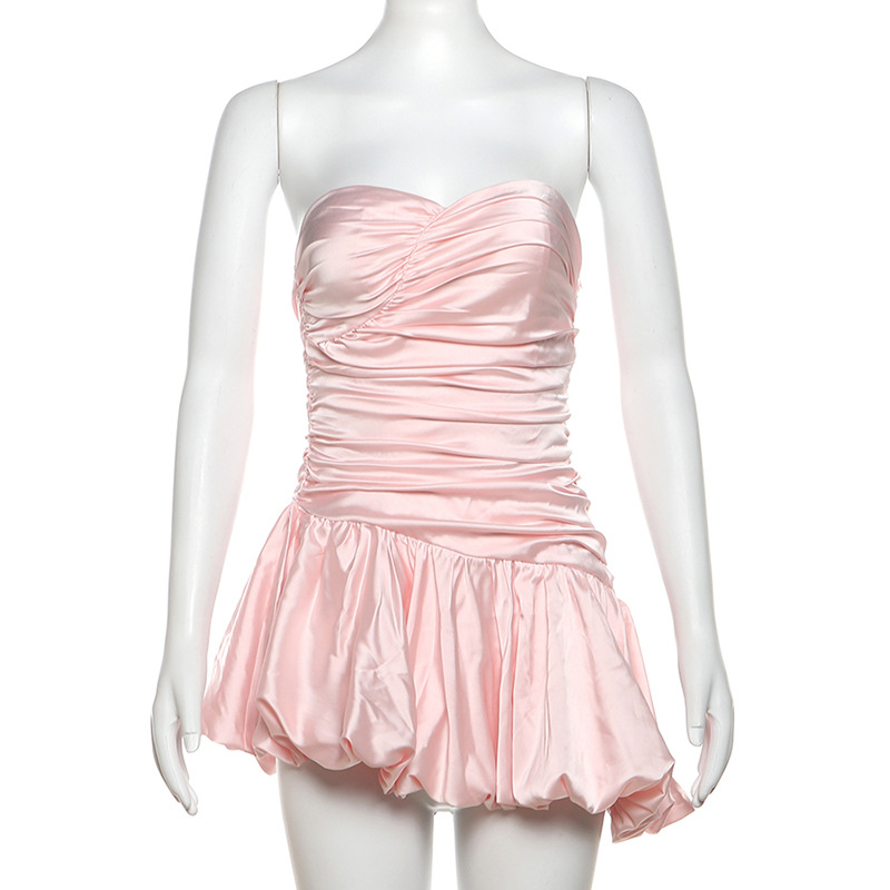 Women Clothing Summer Collection Graceful Fashionable Sexy Tube Top Backless Bud Dress