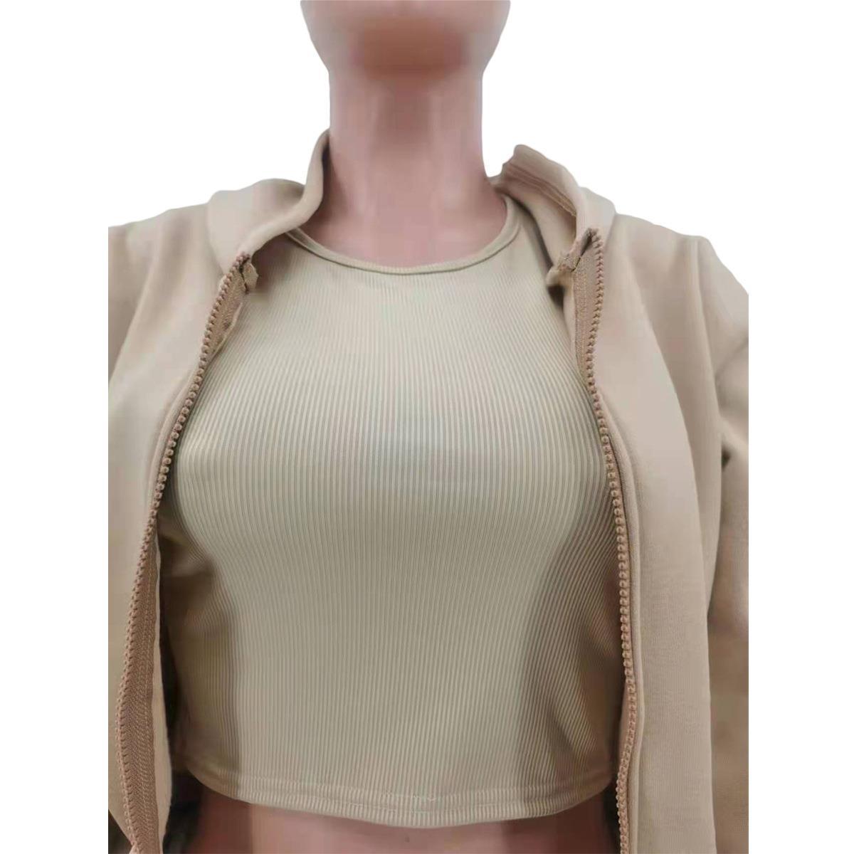 Women Clothing Autumn Winter Hooded Sweatshirt Long Sleeved Sports Casual Suit