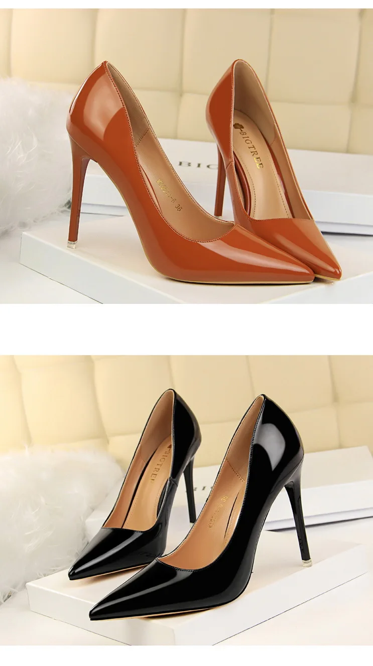 Shoes Patent Leather Shoes Woman Pumps High Heels Stiletto Heels 10.5 Cm Red Wedding Shoes Bridal Shoes Women Heels