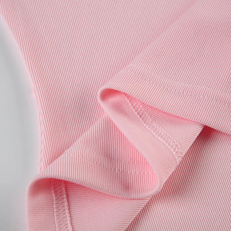 Pink Sweet Basic Slim Long Sleeve Tees Top T Shirts Women Cross Tie Lace Patchwork Cute Japanese Kawaii Y2K Clothes