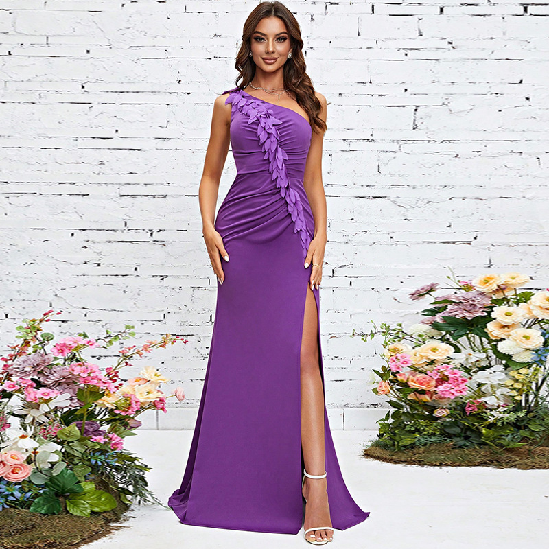 Evening Dress Evening Dress One Shoulder Slim Evening Dinner Party Dress Wedding Dress