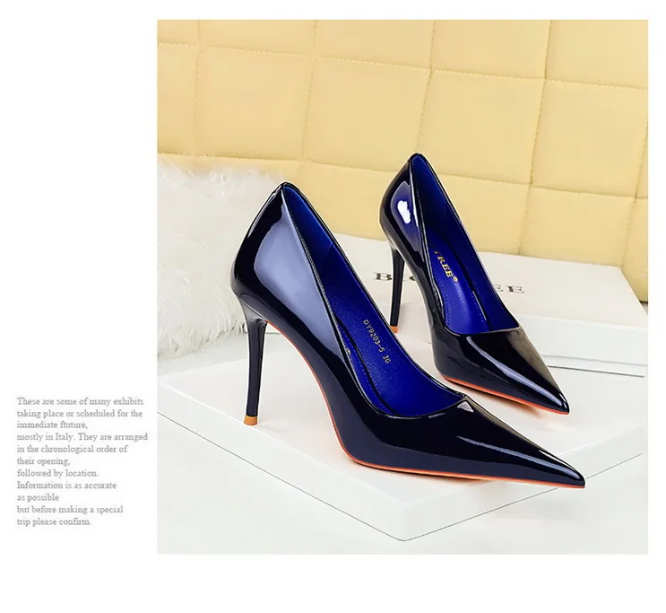 Shoes Patent Leather Women Pumps Sexy High Heels Pointed Lady Party Shoes Stilettos Women Heels Fashion Wedding Shoes