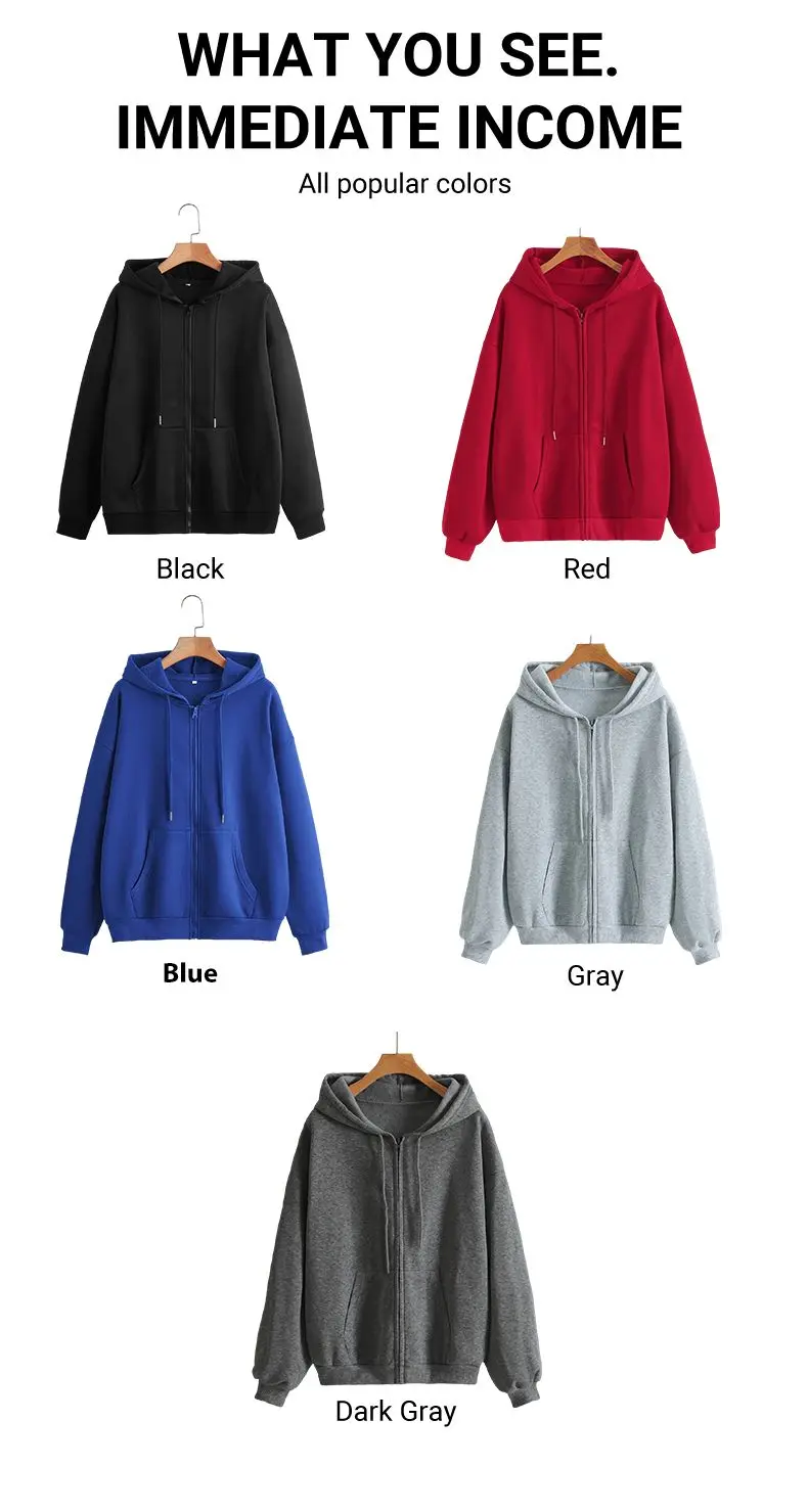 Women Fleece Zip Up Hoodies Running Sports Sweatshirts Fashion Female Classic Casual Zipper Jackets Y2k Hip Hop Streetwear