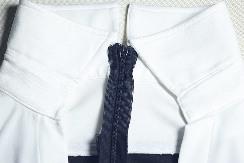 Elegant Women Clothing Sexy Tight Slimming Long Jumpsuit Long Sleeve Zipper White U Shaped Collar Jumpsuit