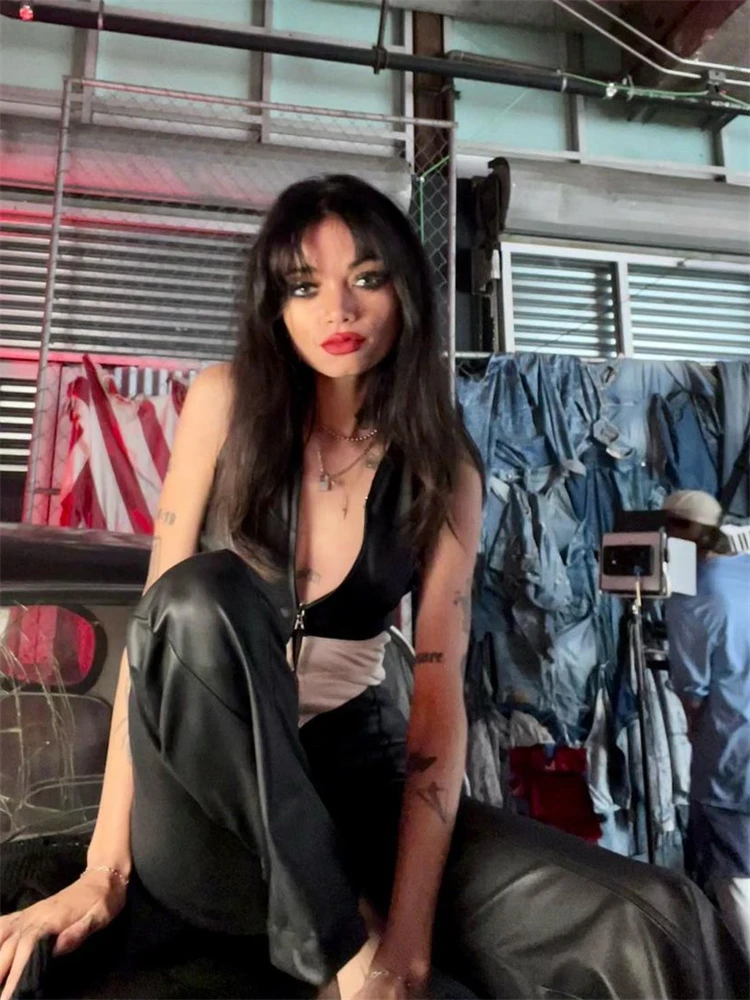 PU Leather Backless Jumpsuit Women 2025 Casual Wide Leg Jumpsuit Overalls For Women Skinny Streetwear Hot Faux Jumpsuit