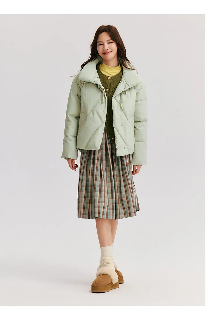 Down Jacket Women Chinese Style Disk Button Gentle Series Sweet New Winter Stand Collar Loose Texture Thick Coat