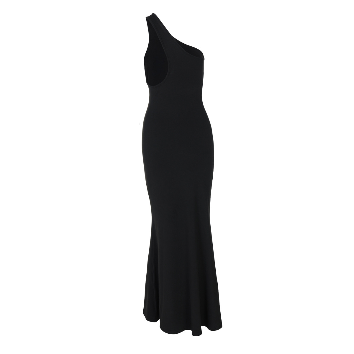 Women Clothing Arrival Sexy Cutout One Shoulder Backless Slim Fit Long Solid Color Sexy Dress Hair