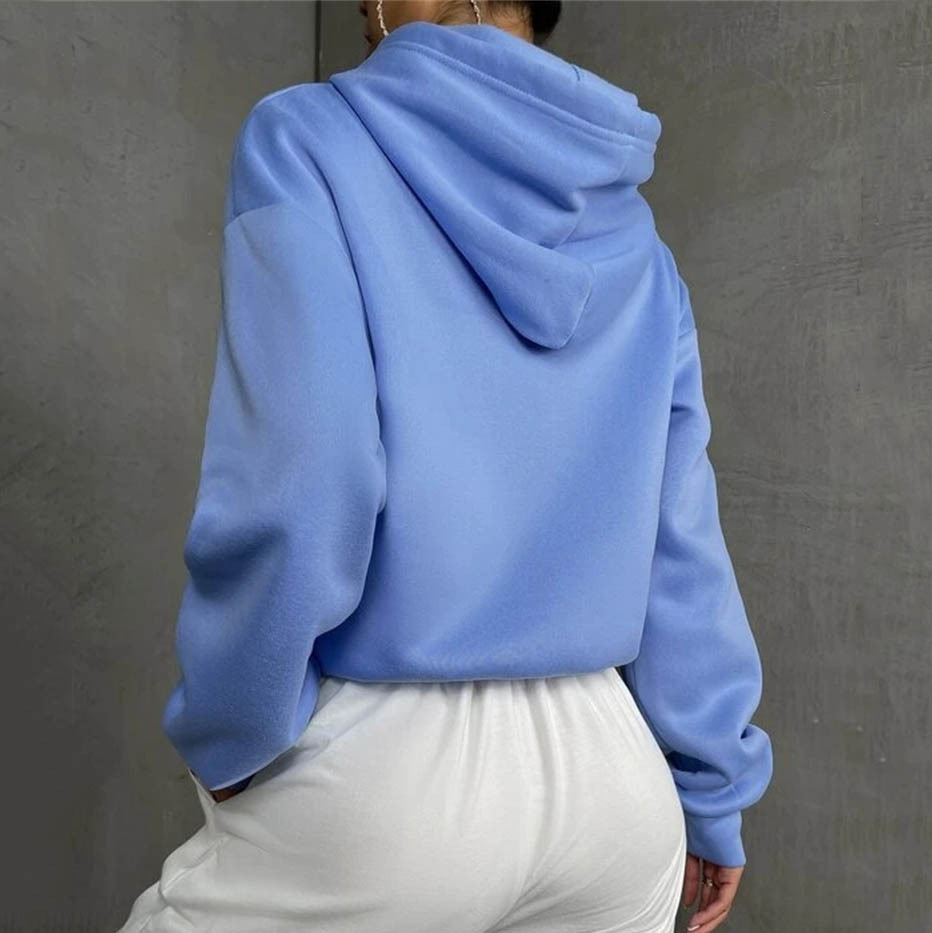 Autumn Women Clothing Pullover Sweatshirt Top Hooded Loose Women Sweatshirt
