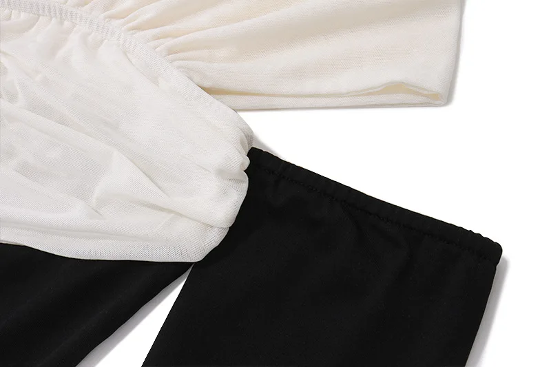 Lace Folds Mini Dress For Women Off The Shoulders Bodycon Splice Sexy Dress Women's Clubwear Fashion Slim Dresses Female