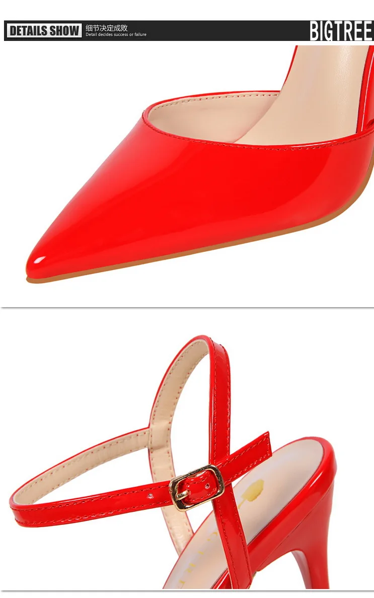 Shoes Fashion High Heels Shoes Patent Leather Woman Pumps Sexy Women Heels Blue Sliver Stiletto Heels Women Sandals