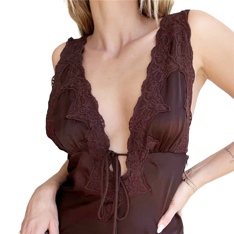 Lace Trim Dress for Women Floral Print V Neck Sleeveless Bodycon Dress Sexy Backless Cocktail Party Dresses y2k Clothes