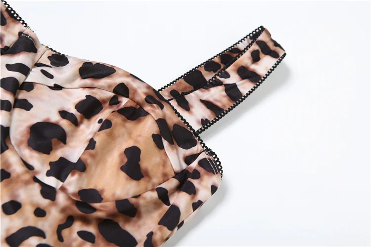 Autumn Hipster Women Bodysuits Sexy Leopard Sleeveless Square neck Body-shaping Tops Female Trend Night Street One Piece