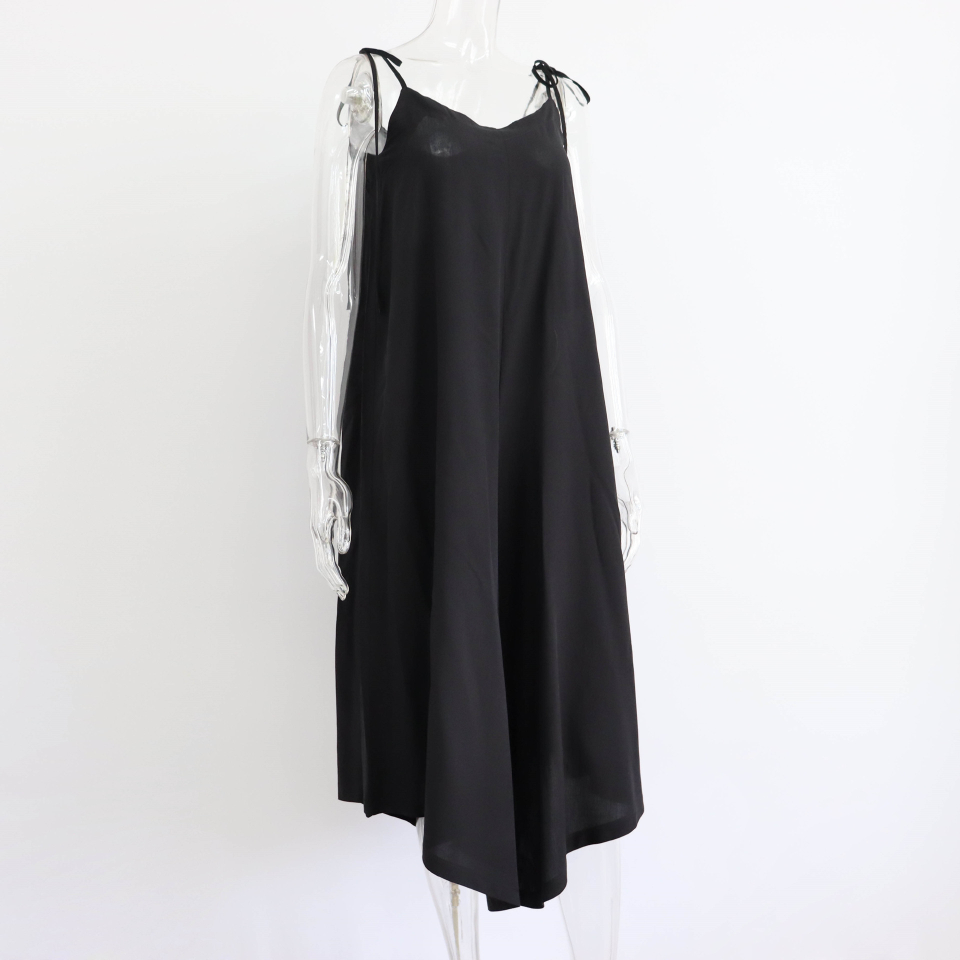 Summer Solid Color Overalls Casual Loose Fitting Wide Leg Trousers Sexy Sling Backless Sleeveless Jumpsuit