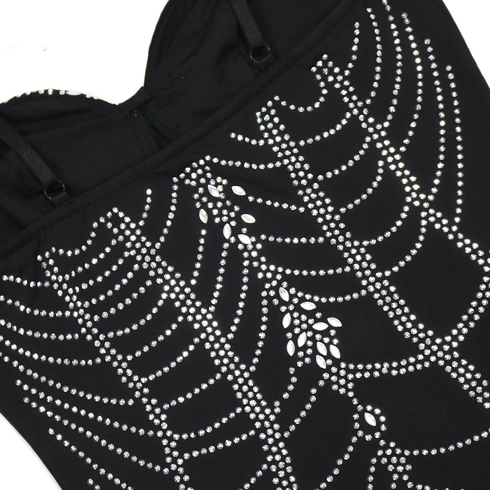 Women Wear Rhinestone Slim Fit Sexy Sheath Split Dress Women