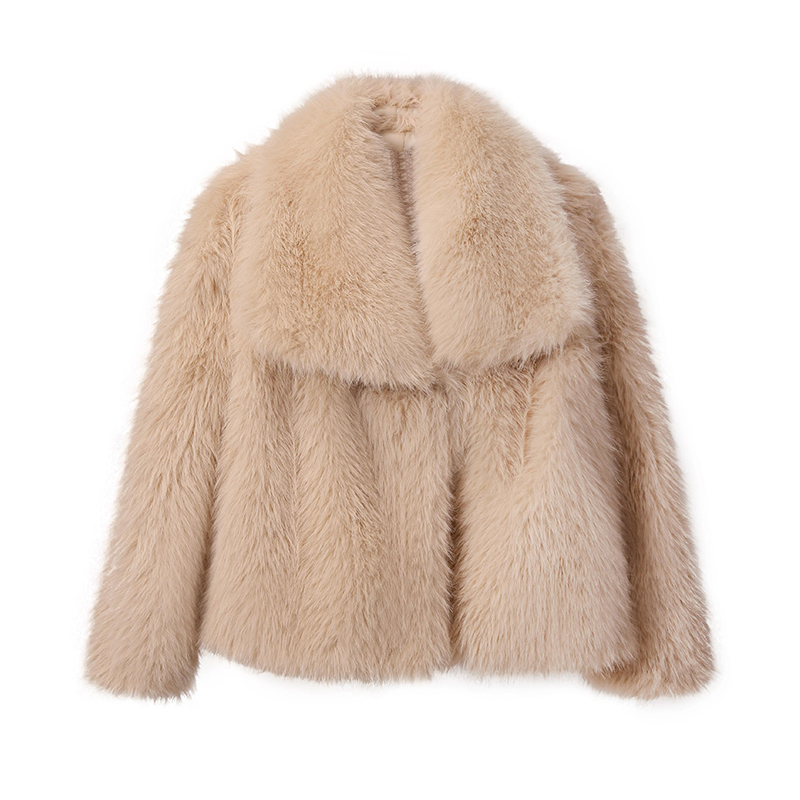 Chic Ins Blogger Brand Fashion Fake Fox Fur Jacket Coat Women Winter Luxury Design Big Collar Fur Coats Cool Girls Overcoat