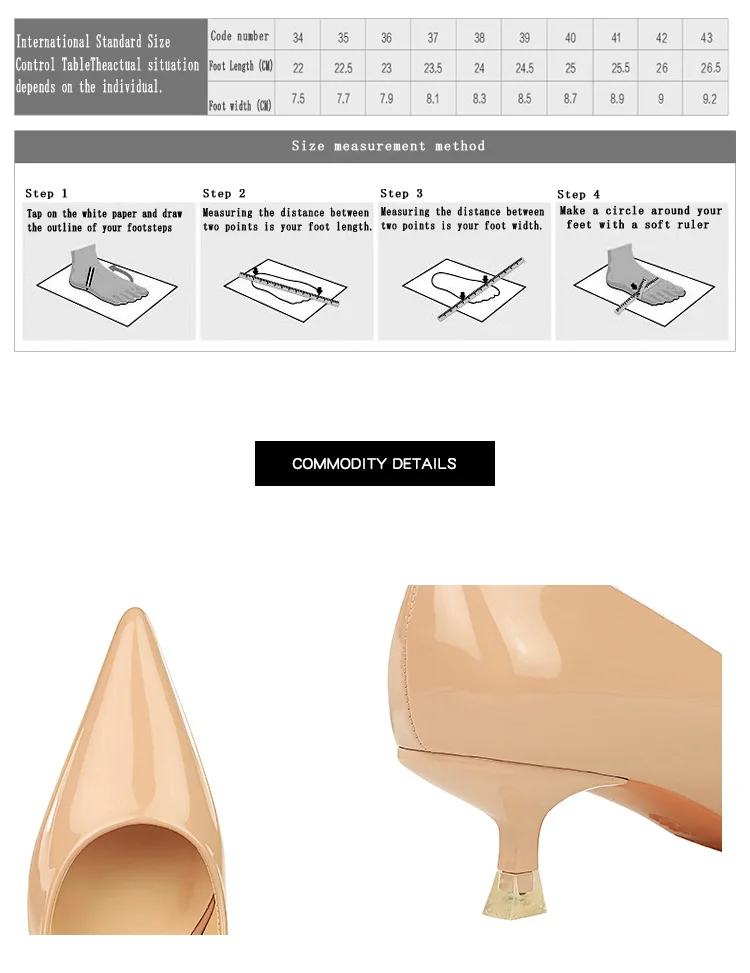 Patent Leather Mid Heel Women Shoes Spring New Kitten Heels 4.5 Cm Pointed Shoes Women Pumps Occupational OL Office Heels