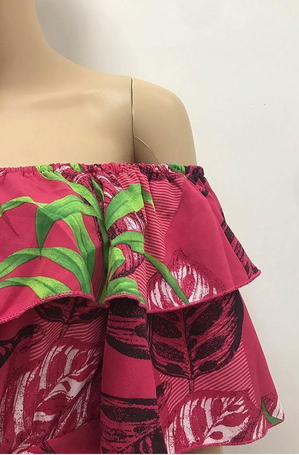 Women Clothing Fashion off-Shoulder Floral Jumpsuit Summer Short Sleeve Chiffon Vacation Beach Jumpsuit