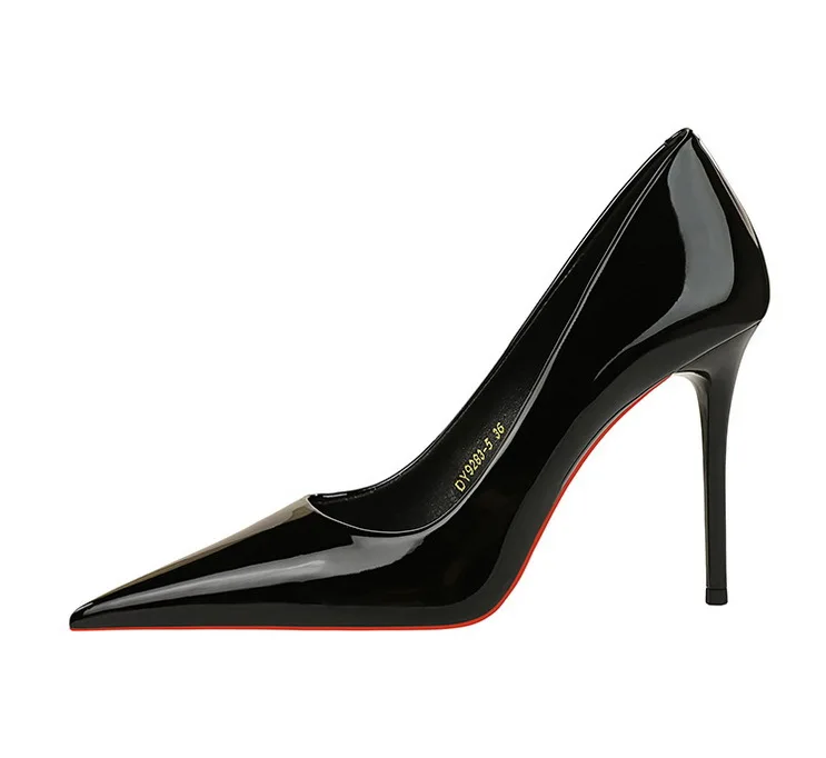 Shoes Patent Leather Women Pumps Sexy High Heels Pointed Lady Party Shoes Stilettos Women Heels Fashion Wedding Shoes