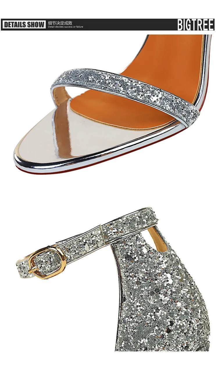 Shoes Sexy High Heels Women Pumps Sparkle Sequins Stiletto Heels 10 Cm Party Shoes Women Heels Summer Women Sandals New