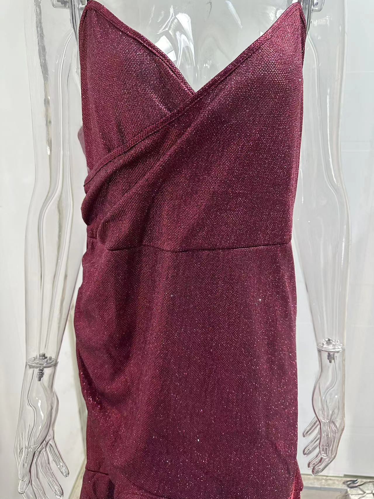 Spring Sexy Women Clothing Elegant Evening Dress High Waist Sleeveless Slim Fit Tube Top Short Dress