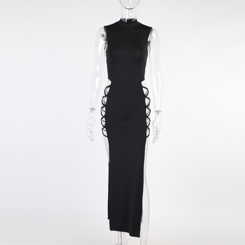 Summer Sexy Vest Bandage Dress Sexy High Split Bandage Dress
