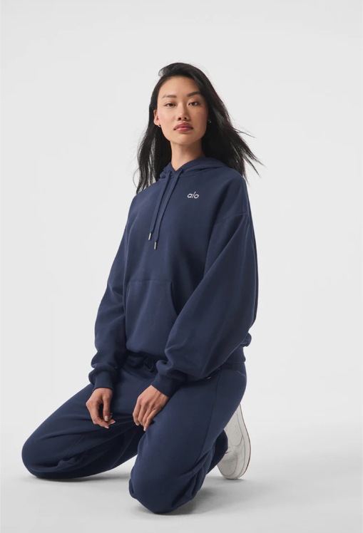 Autumn Winter Sports Hoodie 3D Emboridery Label Loose Women Warm Hoodie Sets