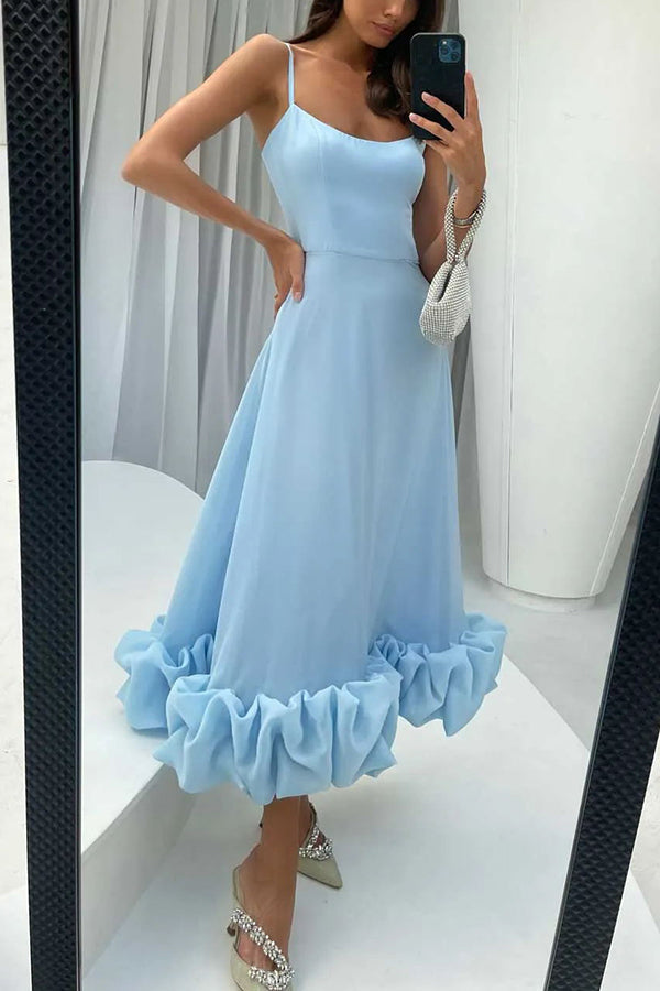 Ladies' camisole waist cinching charm multi-color banquet party MIDI skirt