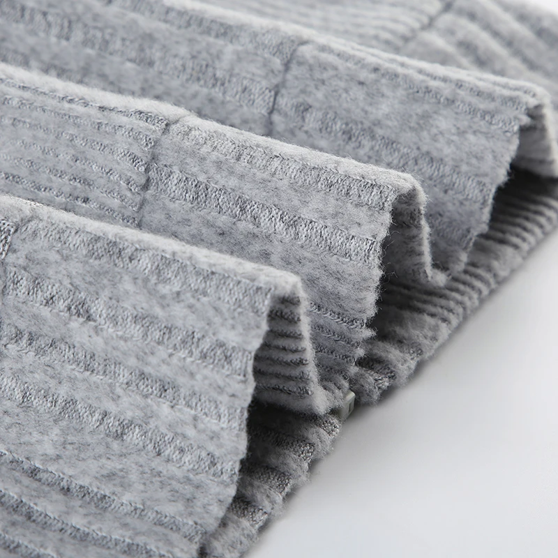 Gray Zip Up Knitted Hooded Jackets Women Pockets Details Solid Simple Basic Minimalist Slim Long Sleeve Hoodies Knitwear