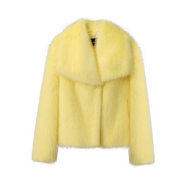 Chic Ins Blogger Brand Fashion Fake Fox Fur Jacket Coat Women Winter Luxury Design Big Collar Fur Coats Cool Girls Overcoat