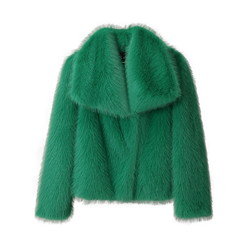 Chic Ins Blogger Brand Fashion Fake Fox Fur Jacket Coat Women Winter Luxury Design Big Collar Fur Coats Cool Girls Overcoat