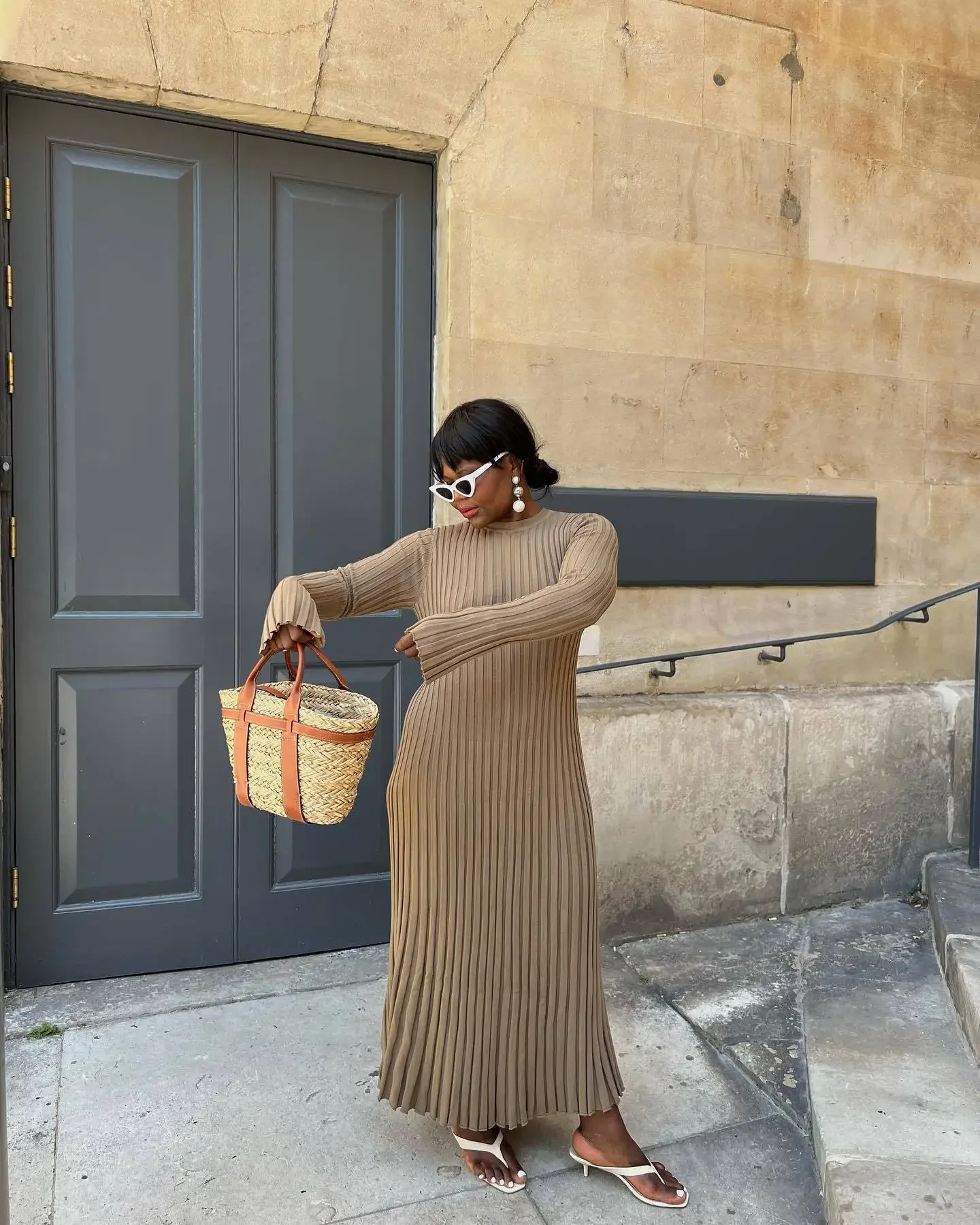 Fall Winter New Knitted Long Dress Female Casual Slinky High Waist Rib Sweater Bodycon Dresses Lady Holiday Party Outfits