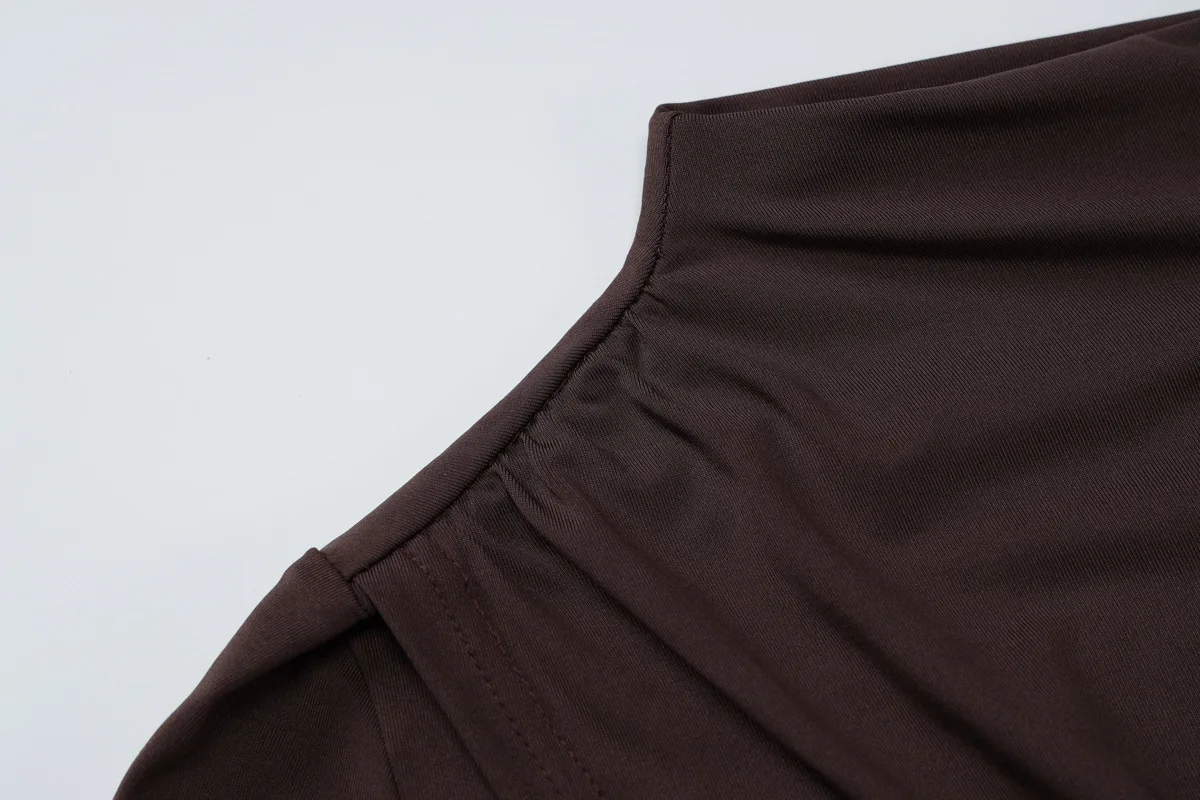 Fall New Skirts Suit Solid Color Long Sleeve Crop Top Twist Ruched Slim Lace Up Sexy Navel Exposed Skirt Matching Sets