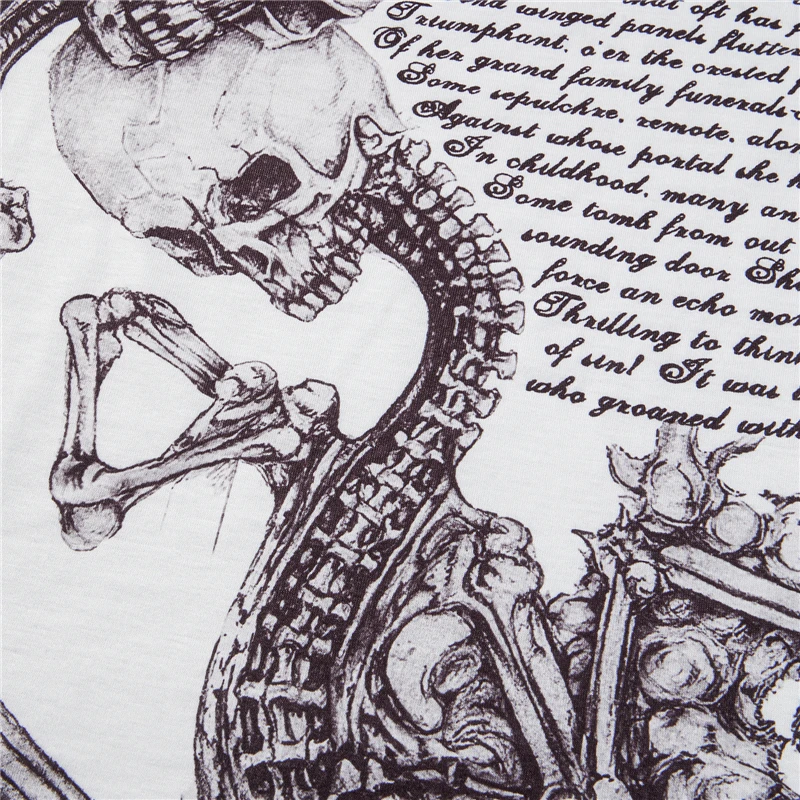 Goth Skull T Shirt 2000s Aesthetic Women Grunge Fairy Core Off Shoulder Short Sleeve Tops Graphic Tee y2k Streetwear