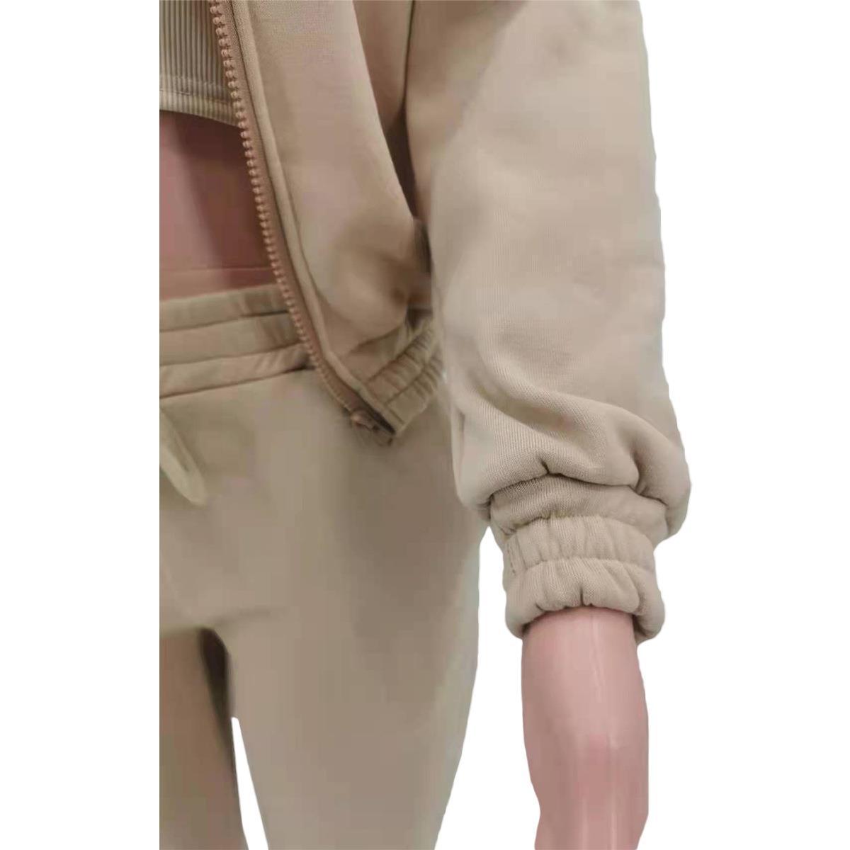 Women Clothing Autumn Winter Hooded Sweatshirt Long Sleeved Sports Casual Suit
