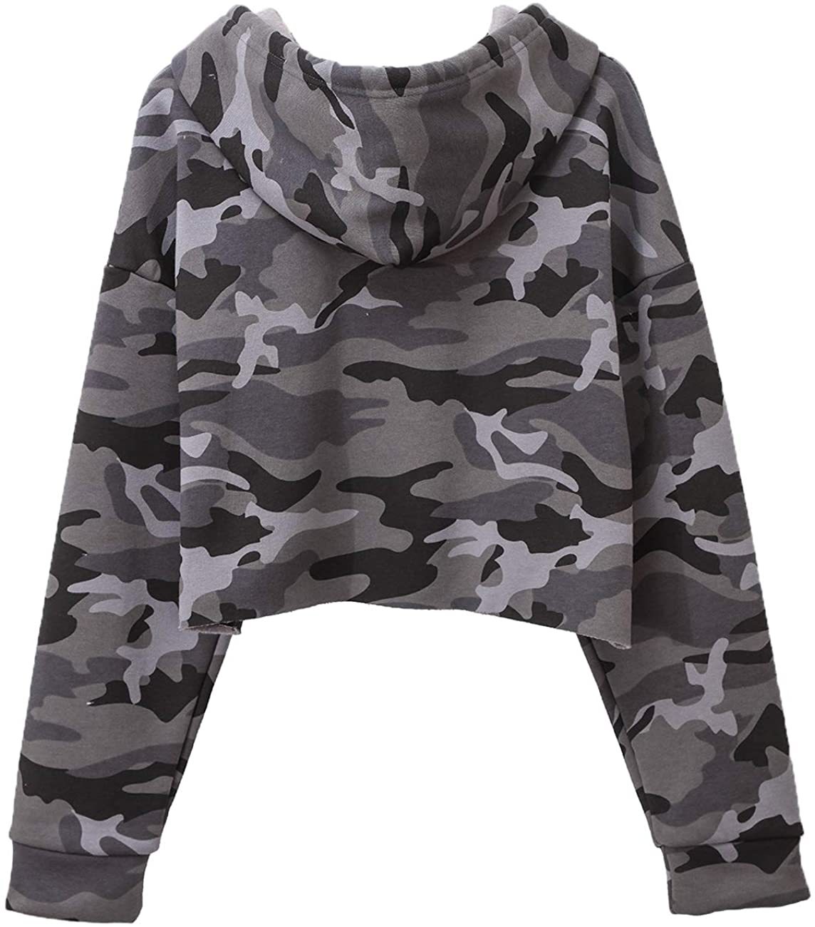 Women Sports Sweatshirt Autumn Winter Fleece-Lined Pullover Hoodie Personalized Bare Cropped Long Sleeved Top